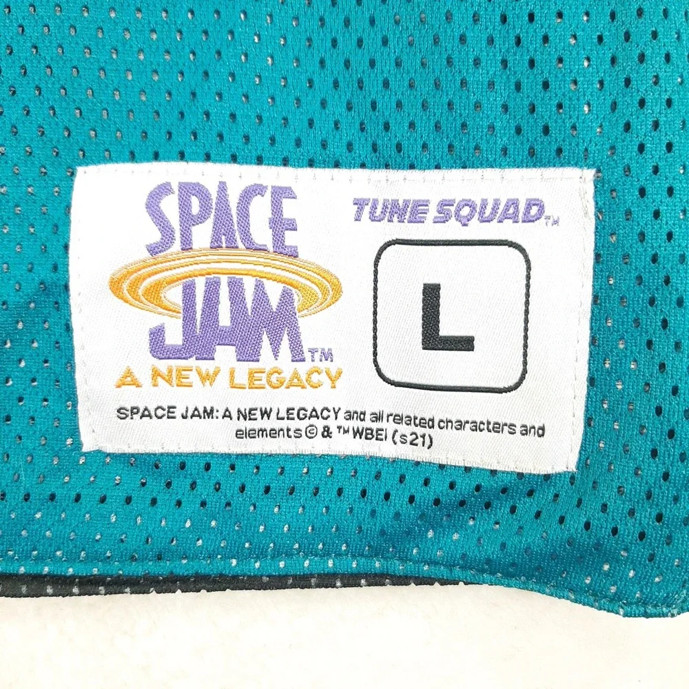 Space Jam A New Legacy Tune Squad Reversible Mesh‎ Jersey Mens Large Black Teal
